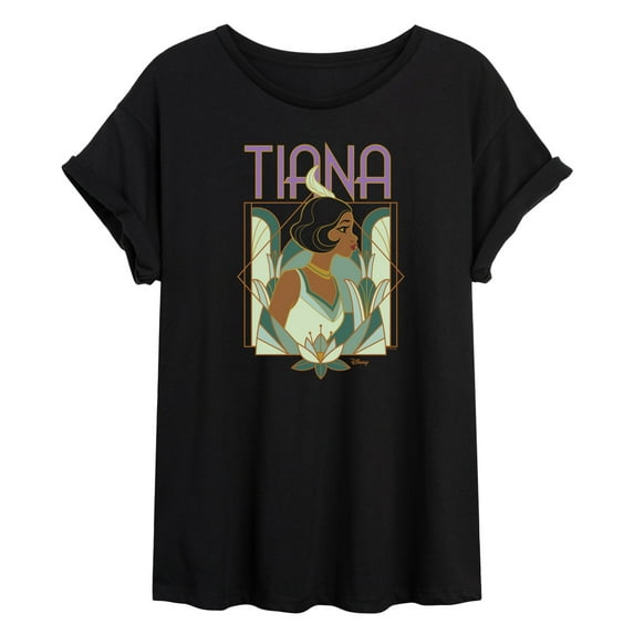 Disney - Tiana Deco - Juniors Oversized Graphic T-Shirt