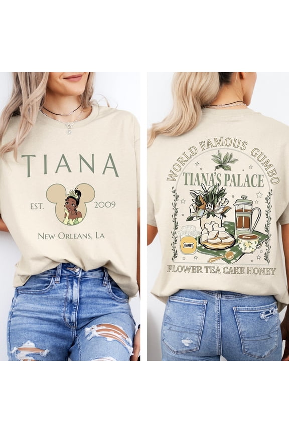 Tiana'S Palace T-Shirt, Princess Tiana Flower Tea Cake Honey Shirt, The Princess And The Frog Shirt, Disneyland Family Matching Shirts-5Xl Shirt