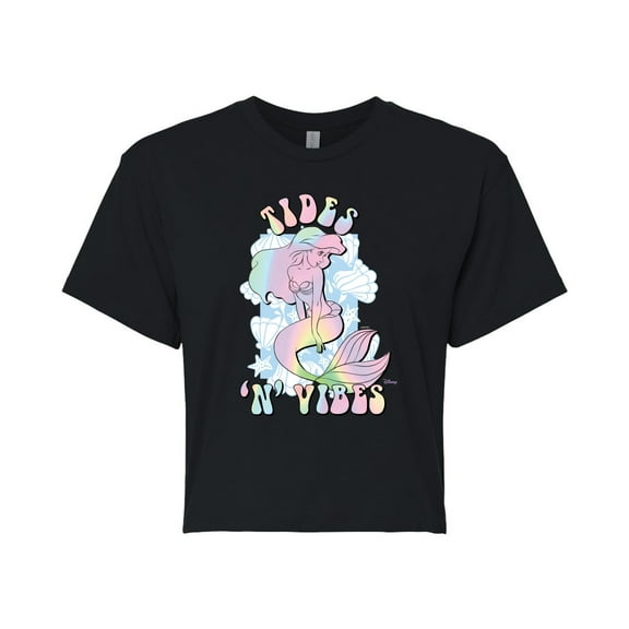 Disney - Tides N Vibes - Juniors Cropped Cotton Blend T-Shirt