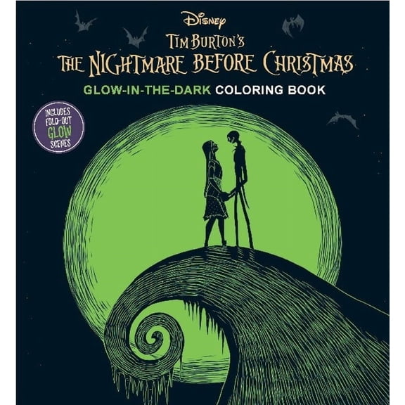 Disney Tim Burton's the Nightmare Before Christmas Glow-In-the-Dark Coloring Book - Coloring Book for Teens and Adults, Officially Licensed, 76 pages (Paperback)