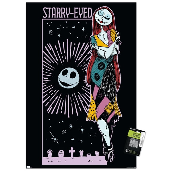 Disney Tim Burton's The Nightmare Before Christmas (1993) - Starry-Eyed Wall Poster with Push Pins, 22.375" x 34"