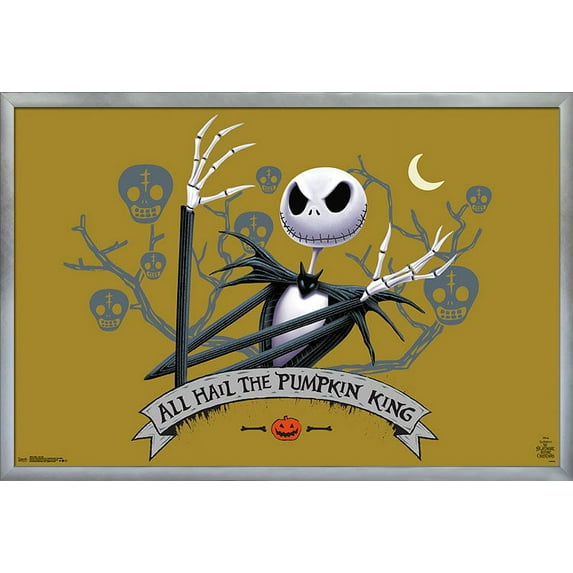 Disney Tim Burton's The Nightmare Before Christmas - All Hail Wall Poster, 22.375" x 34", Framed
