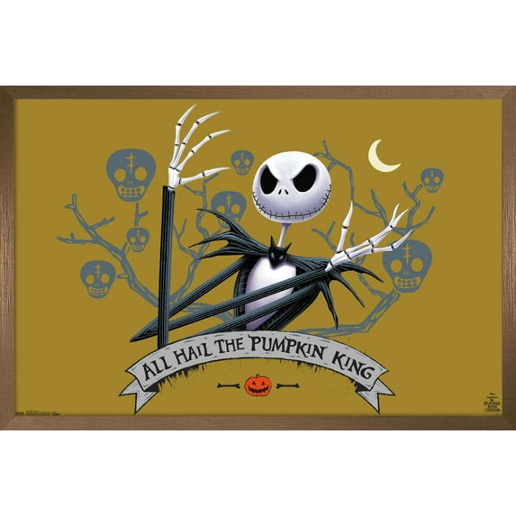 Disney Tim Burton's The Nightmare Before Christmas - All Hail Wall Poster, 22.375" x 34", Framed