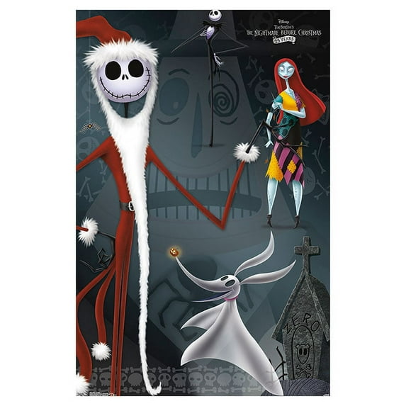 Disney Tim Burton's The Nightmare Before Christmas - Collage Wall Poster, 22.375" x 34"