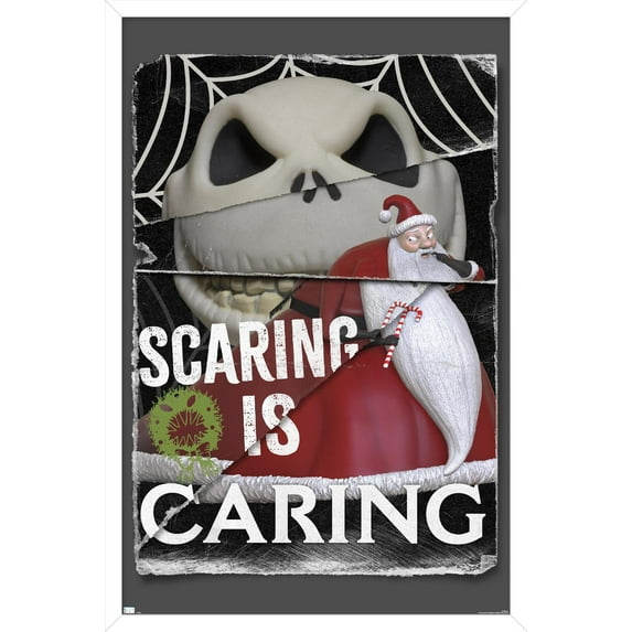 Disney Tim Burton's The Nightmare Before Christmas - Distorted Caring Wall Poster, 14.725" x 22.375" Framed