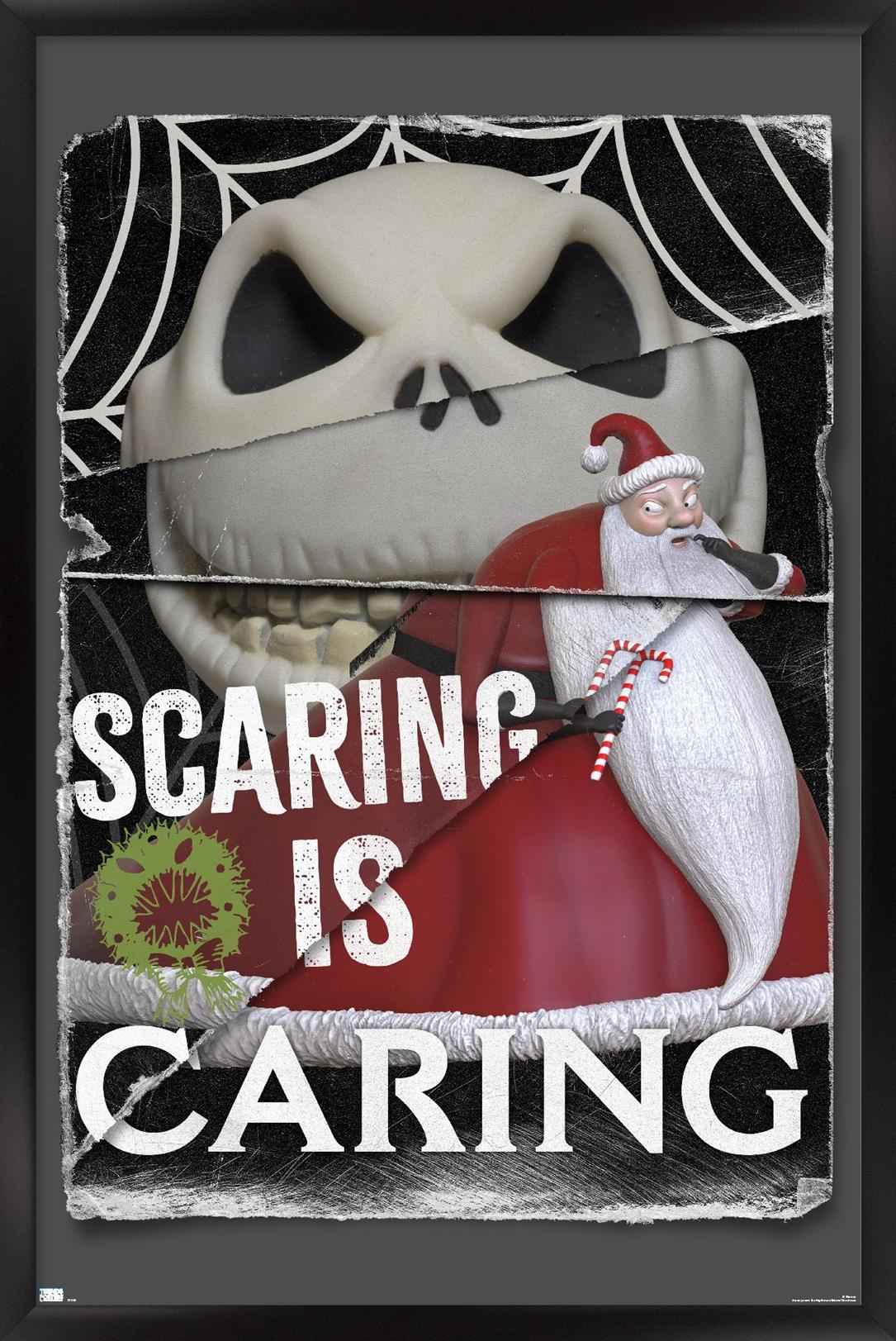 Disney Tim Burton's The Nightmare Before Christmas - Distorted Caring Wall Poster, 22.375" x 34" Framed