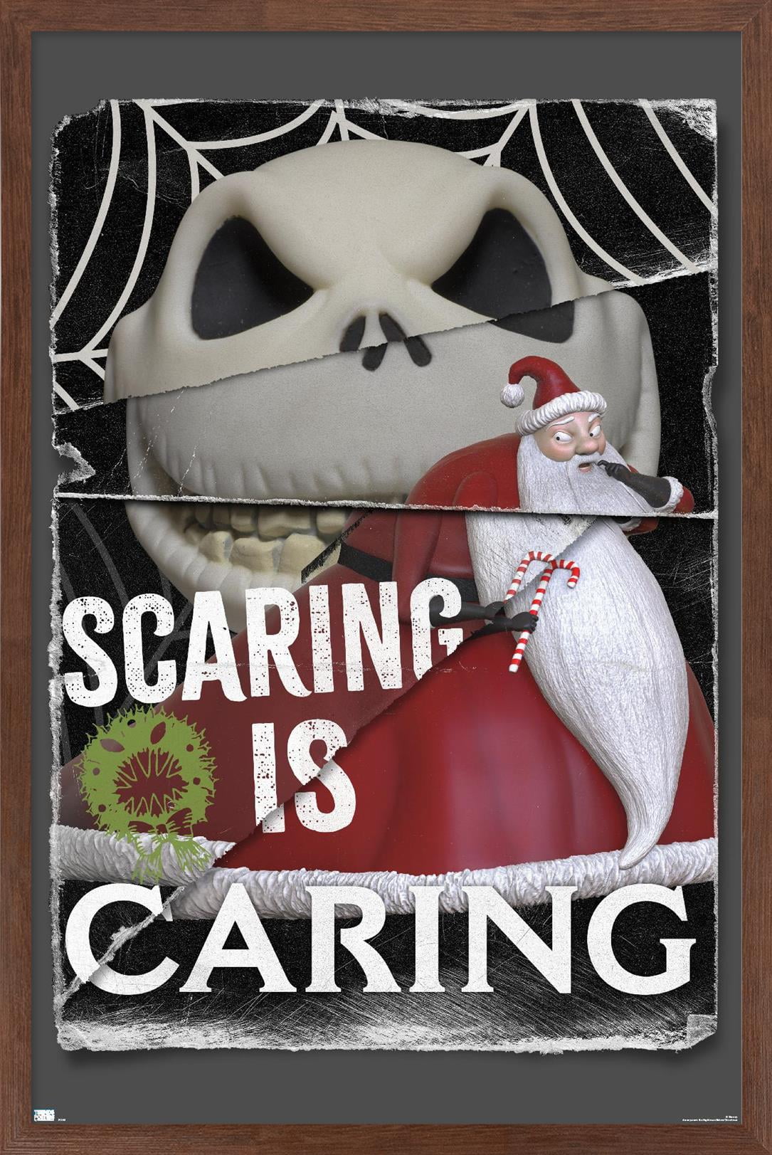 Disney Tim Burton's The Nightmare Before Christmas - Distorted Caring Wall Poster, 22.375" x 34" Framed