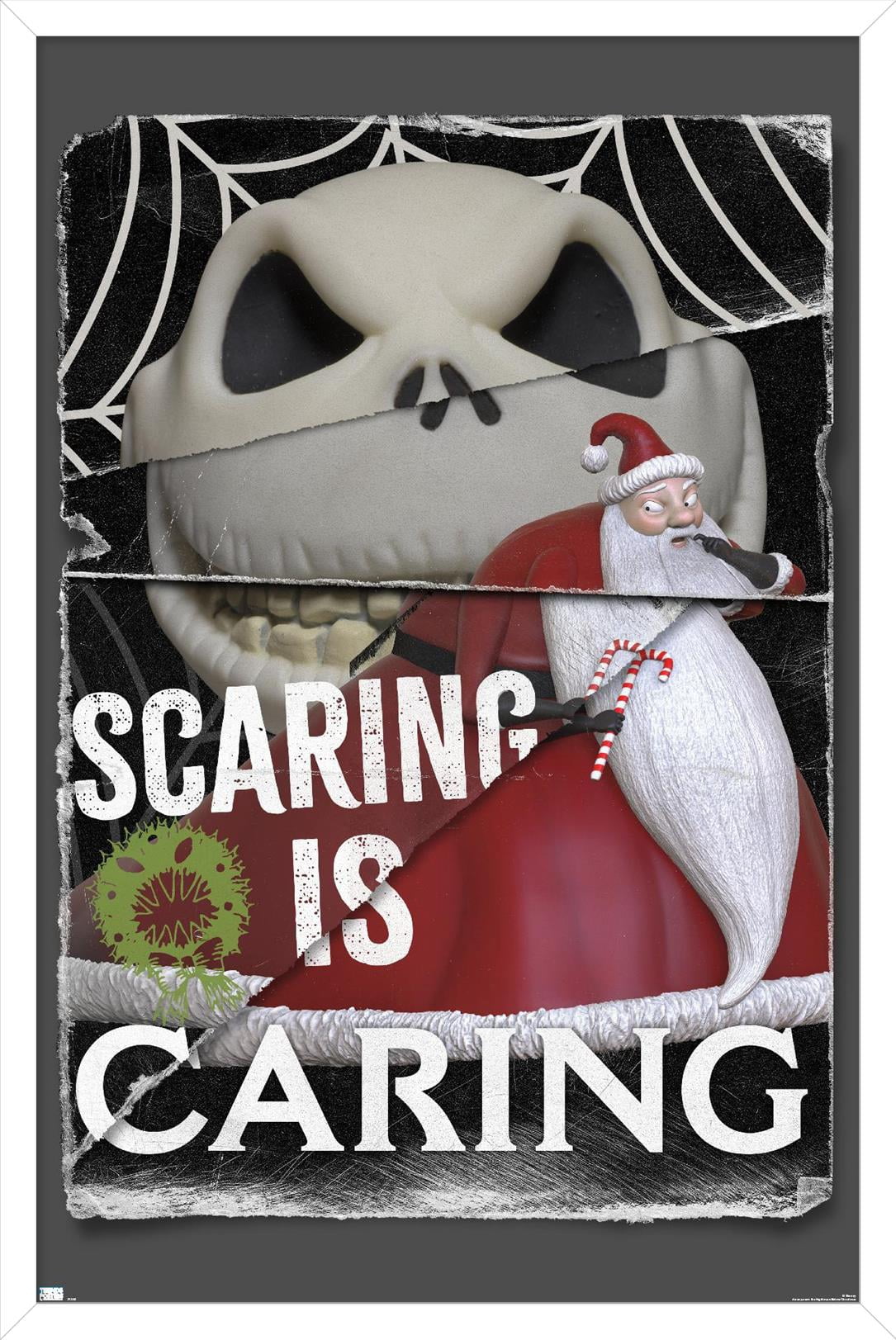 Disney Tim Burton's The Nightmare Before Christmas - Distorted Caring Wall Poster, 22.375" x 34" Framed
