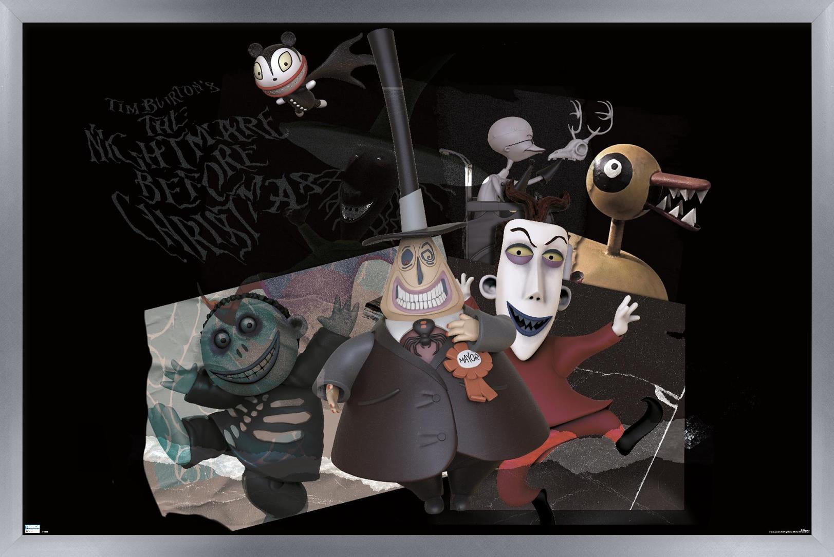 Disney Tim Burton's The Nightmare Before Christmas - Distorted Group Wall Poster, 14.725" x 22.375" Framed