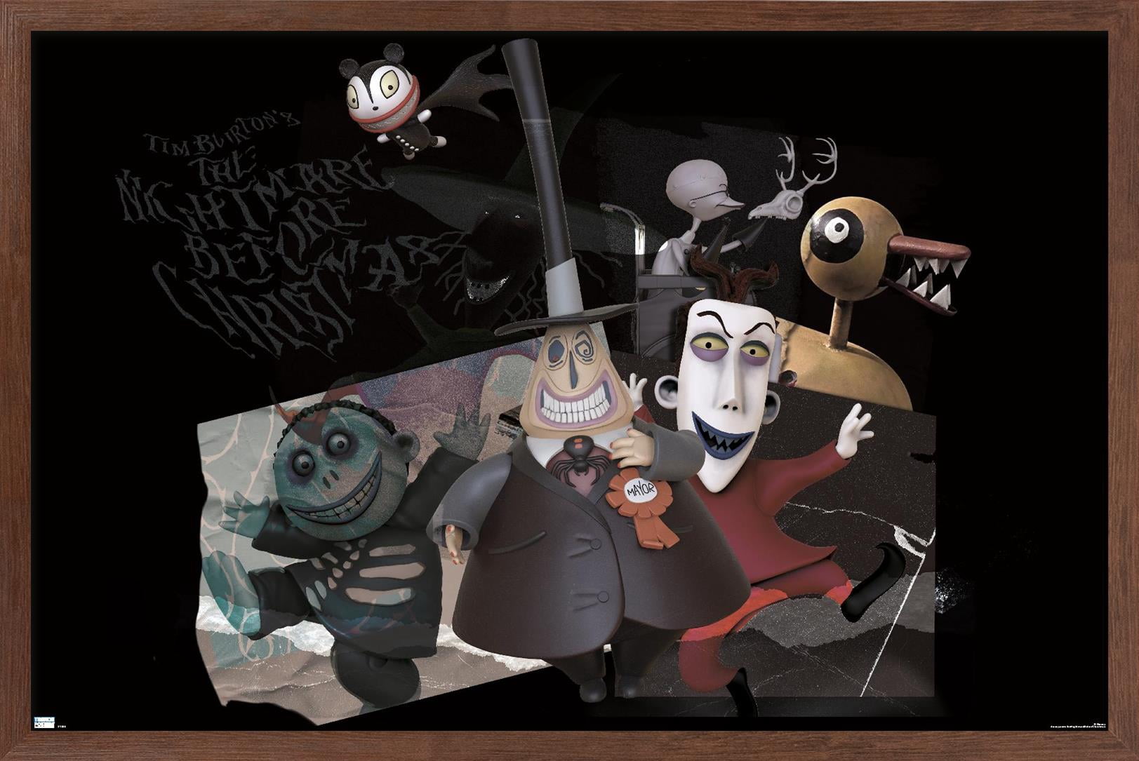 Disney Tim Burton's The Nightmare Before Christmas - Distorted Group Wall Poster, 22.375" x 34" Framed