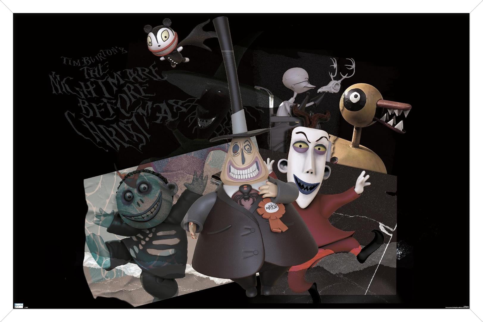 Disney Tim Burton's The Nightmare Before Christmas - Distorted Group Wall Poster, 22.375" x 34" Framed