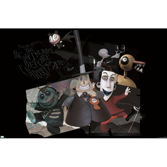 Disney Tim Burton's The Nightmare Before Christmas - Distorted Group Wall Poster, 22.375" x 34"