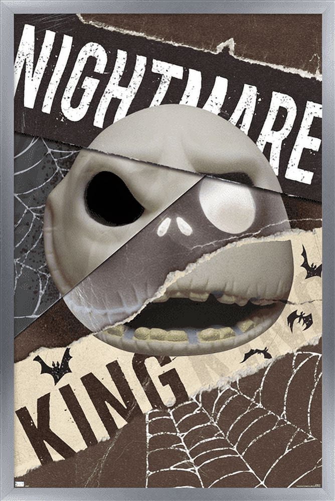 Disney Tim Burton's The Nightmare Before Christmas - Distorted Jack Wall Poster, 22.375" x 34" Framed