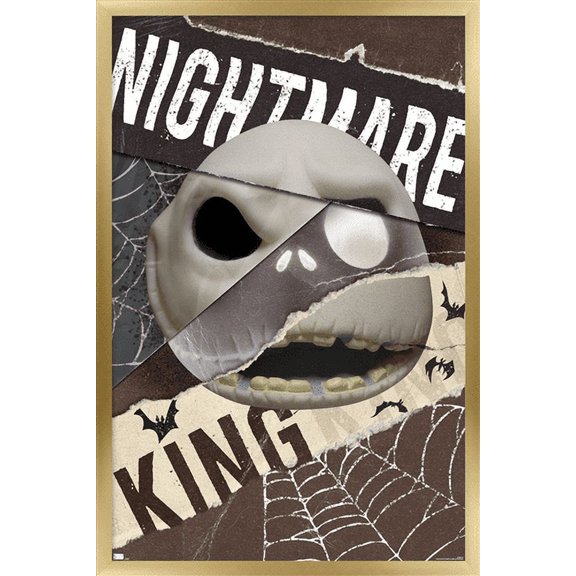 Disney Tim Burton's The Nightmare Before Christmas - Distorted Jack Wall Poster, 22.375" x 34" Framed