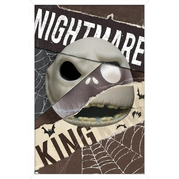 Disney Tim Burton's The Nightmare Before Christmas - Distorted Jack Wall Poster, 22.375" x 34" Framed