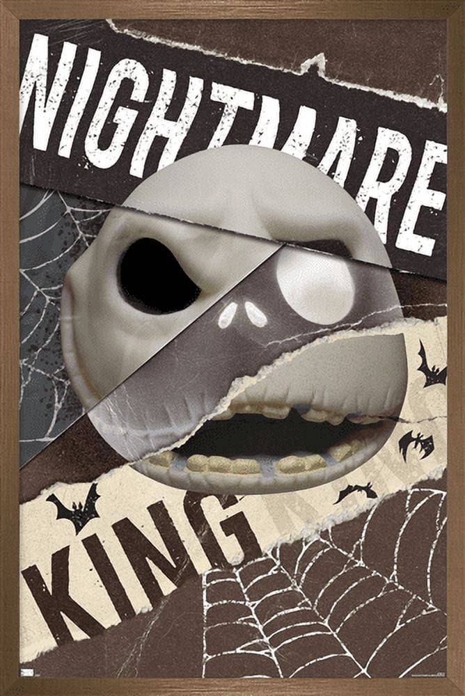 Disney Tim Burton's The Nightmare Before Christmas - Distorted Jack Wall Poster, 22.375" x 34" Framed