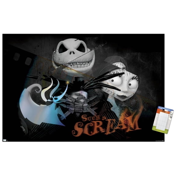 Disney Tim Burton's The Nightmare Before Christmas - Distorted Scream Wall Poster, 14.725" x 22.375"