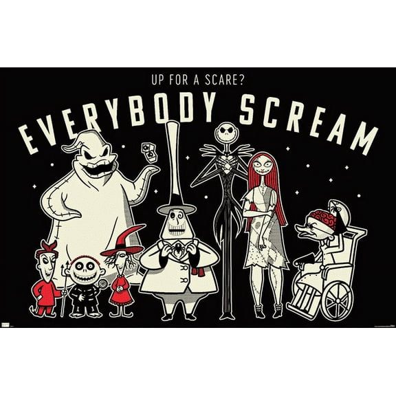 Disney Tim Burton's The Nightmare Before Christmas - Everybody Scream Wall Poster, 22.375" x 34"