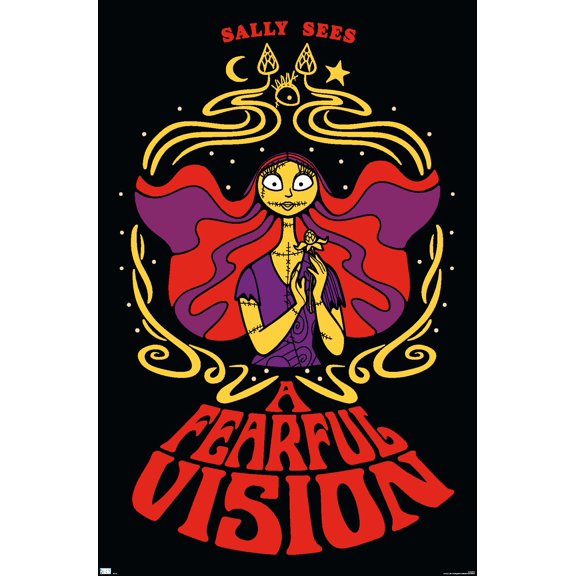 Disney Tim Burton's The Nightmare Before Christmas - Fearful Vision Wall Poster, 14.725" x 22.375"