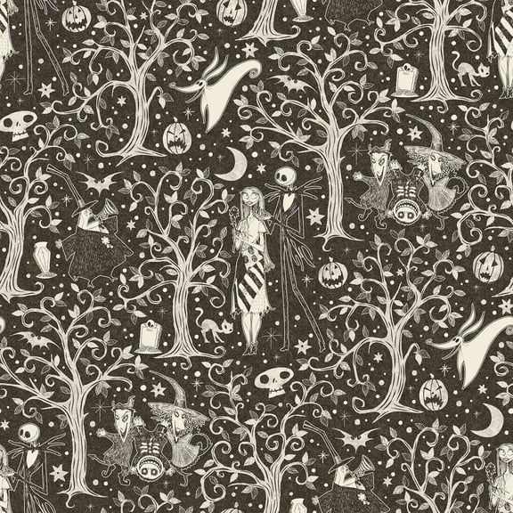 Disney Tim Burton's The Nightmare Before Christmas Forest Peel & Stick Wallpaper