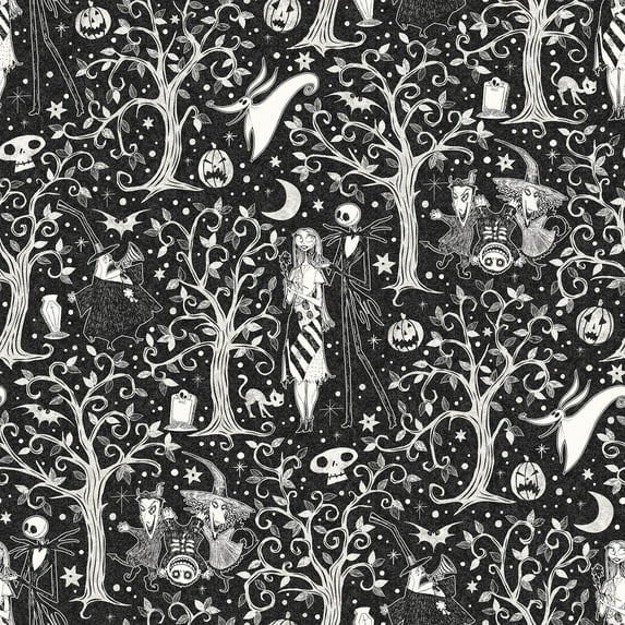 Disney Tim Burton's The Nightmare Before Christmas Forest Peel & Stick Wallpaper