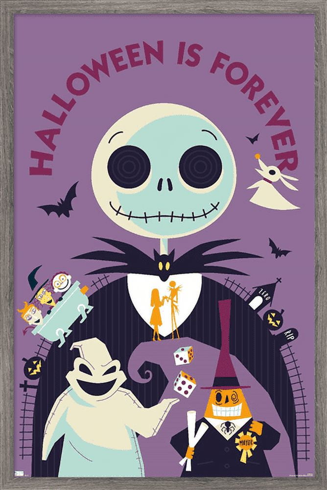 Disney Tim Burton's The Nightmare Before Christmas - Forever Wall Poster, 14.725" x 22.375", Framed