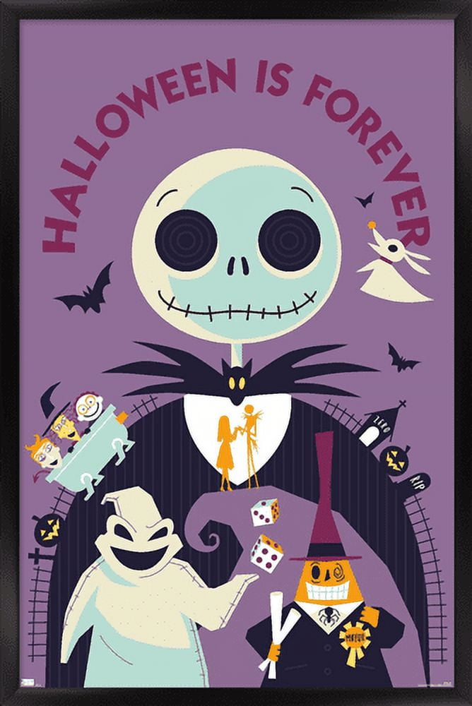 Disney Tim Burton's The Nightmare Before Christmas - Forever Wall Poster, 22.375" x 34", Framed