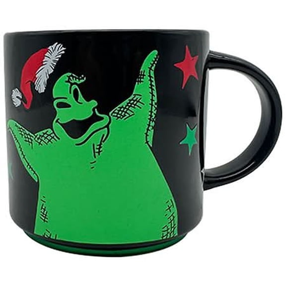 Disney Tim Burtons The Nightmare Before Christmas Glow-in-the-Dark Ceramic Mug, Black