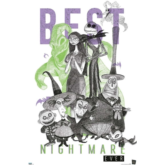 Disney Tim Burton's The Nightmare Before Christmas - Group Sketch Wall Poster, 14.725" x 22.375"