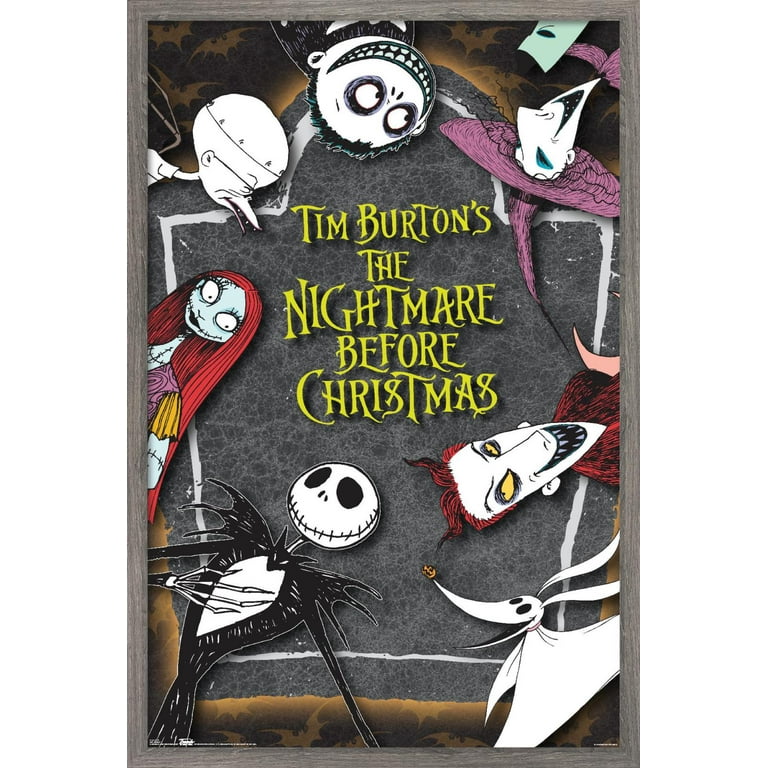 Disney Tim Burton's The Nightmare Before Christmas - Group Wall Poster,  14.725 x 22.375, Framed 