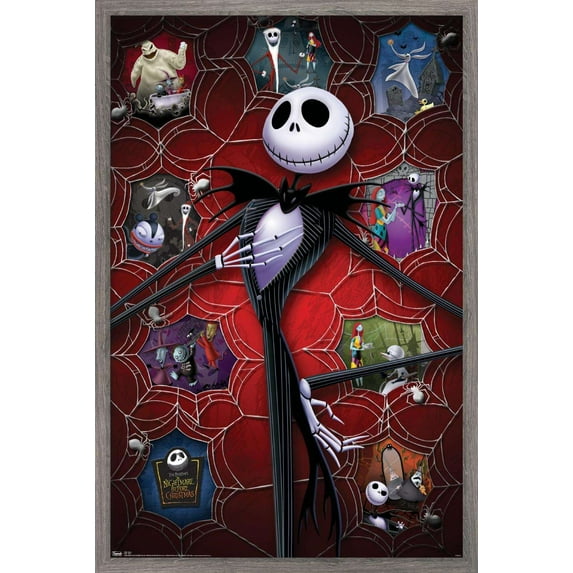 Disney Tim Burton's The Nightmare Before Christmas - Hot Wall Poster, 22.375" x 34", Framed