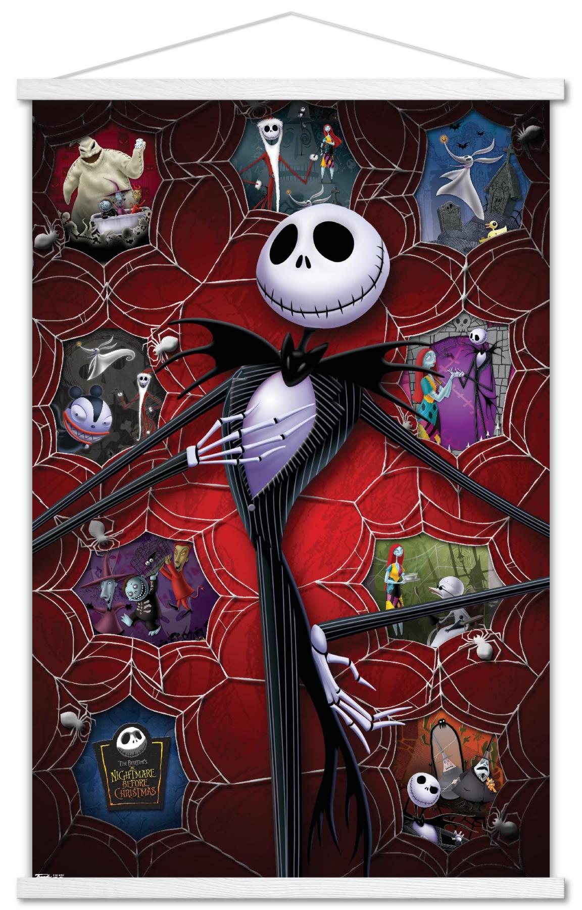 Disney Tim Burton's The Nightmare Before Christmas - Group Sketch Wall  Poster, 22.375 x 34, Framed 