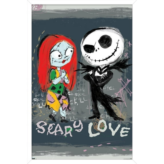 Disney The Nightmare Before Christmas (1993) - Ink Love Wall Poster, 14.725" x 22.375" Framed