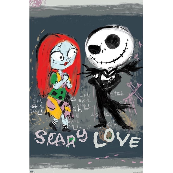 Disney Tim Burton's The Nightmare Before Christmas - Ink Scary Love Wall Poster, 22.375" x 34"