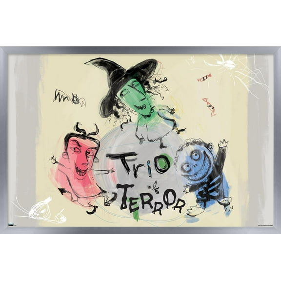 Disney Tim Burton's The Nightmare Before Christmas - Ink Trio Terror Wall Poster, 14.725" x 22.375" Framed