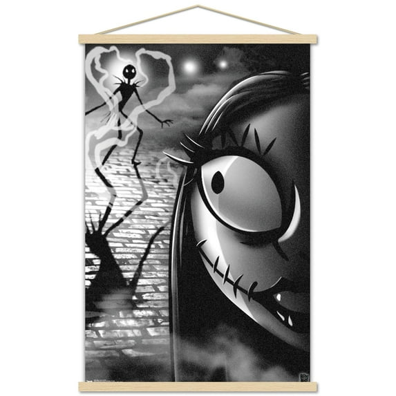 Disney Tim Burton's The Nightmare Before Christmas - Jack And Sally Wall Poster with Wooden Magnetic Frame, 22.375" x 34"