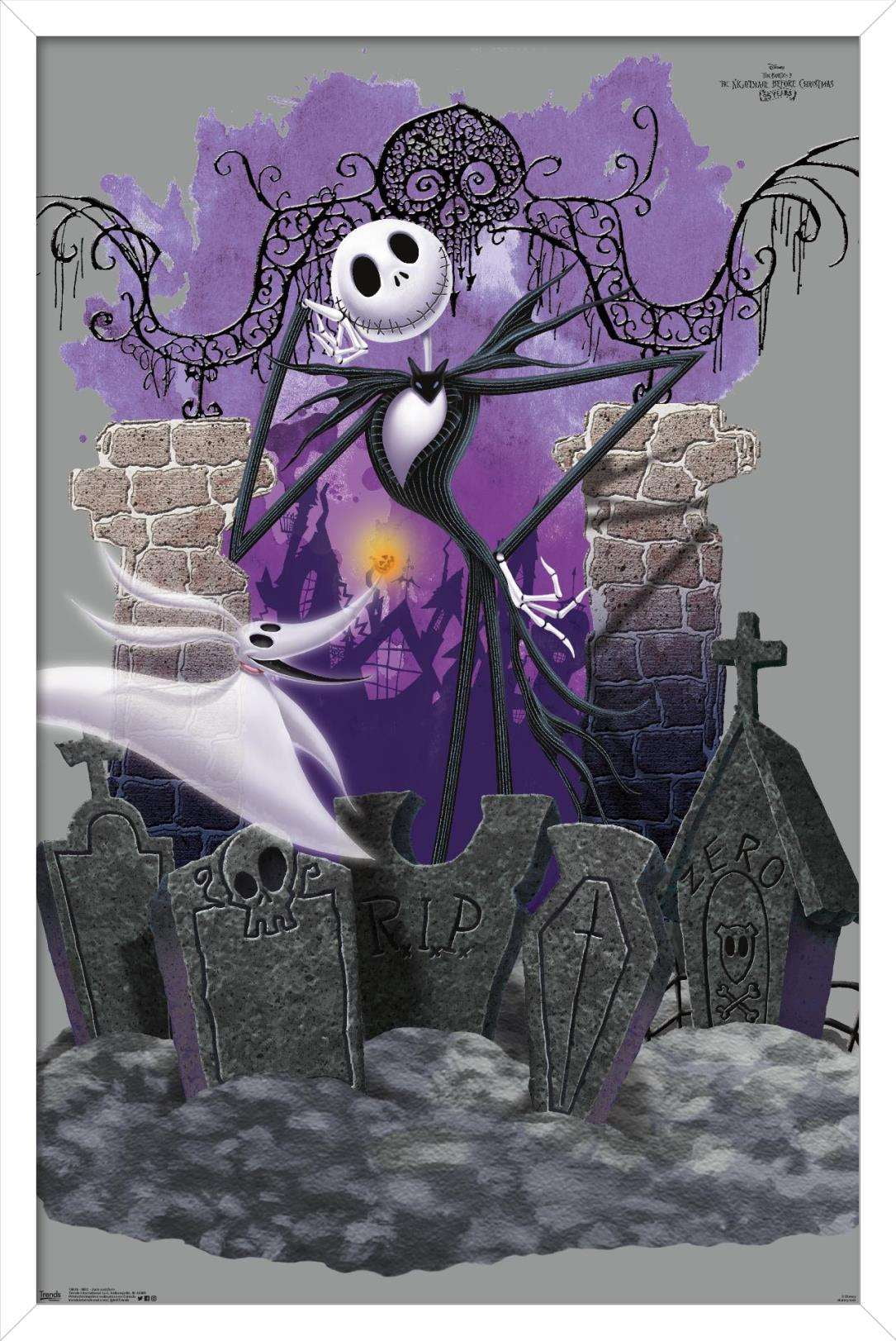 Disney Tim Burton's The Nightmare Before Christmas - Jack And Zero Wall Poster, 14.725" x 22.375", Framed