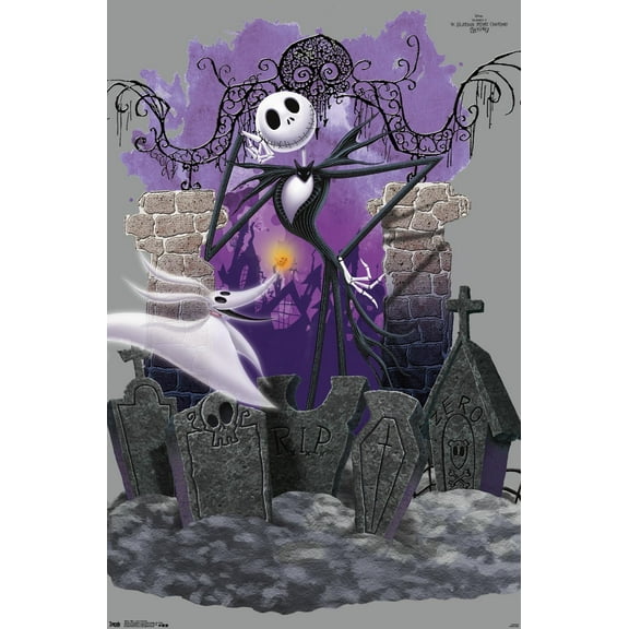 Disney Tim Burton's The Nightmare Before Christmas - Jack And Zero Wall Poster, 22.375" x 34"