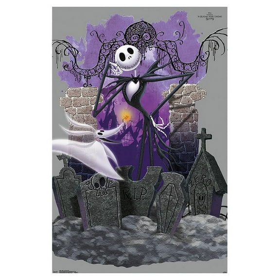 Disney Tim Burton's The Nightmare Before Christmas - Jack And Zero Wall Poster, 22.375" x 34"