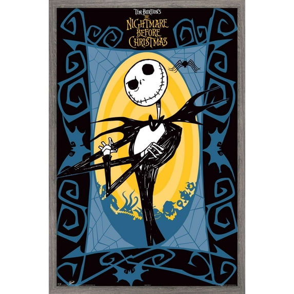 Disney Tim Burton's The Nightmare Before Christmas - Jack Frame Wall Poster, 14.725" x 22.375", Framed