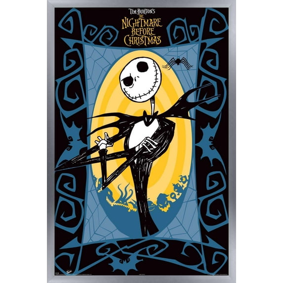 Disney Tim Burton's The Nightmare Before Christmas - Jack Frame Wall Poster, 14.725" x 22.375", Framed