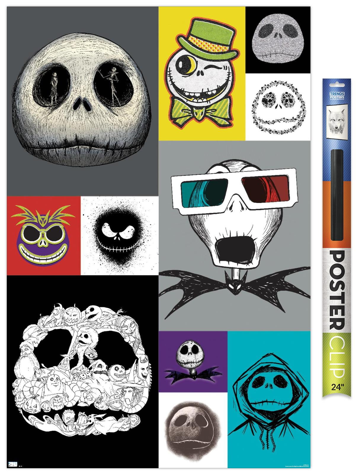 Disney Tim Burton's The Nightmare Before Christmas - Jack Grid Wall Poster, 22.375" x 34"