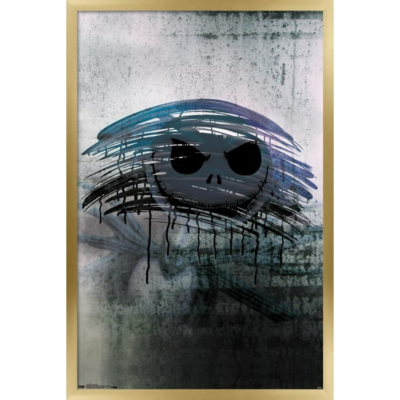 Disney Tim Burton's The Nightmare Before Christmas - Jack Mirror Wall Poster, 14.725" x 22.375", Framed