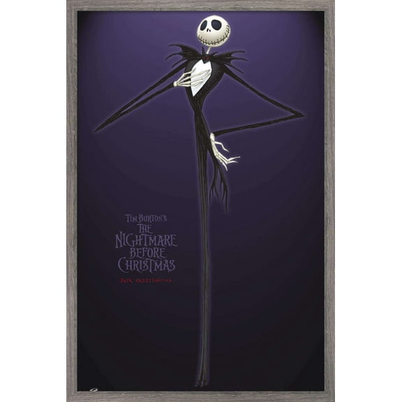 Disney Tim Burton's The Nightmare Before Christmas - Jack Wall Poster, 14.725" x 22.375", Framed
