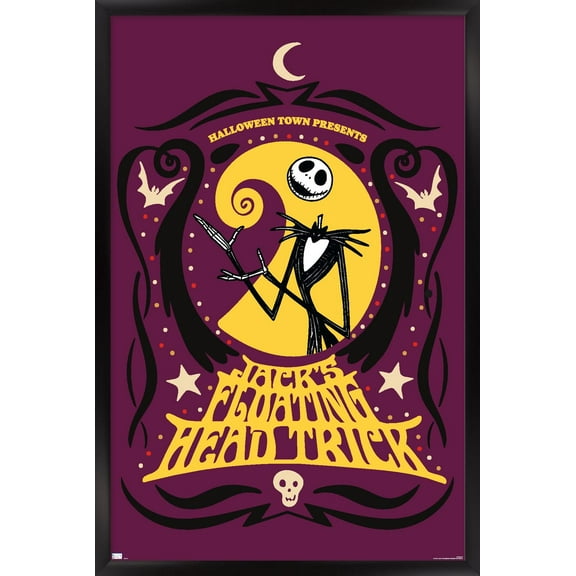 Disney Tim Burton's The Nightmare Before Christmas - Jack's Floating Head Wall Poster, 22.375" x 34" Framed