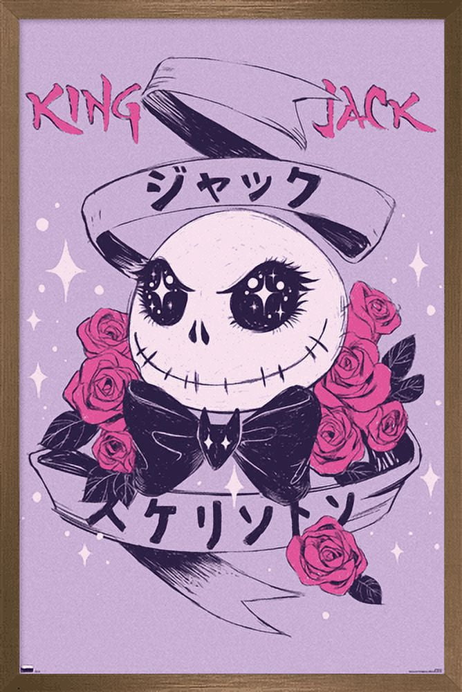 Disney Tim Burton's The Nightmare Before Christmas - Japanese Jack Wall Poster, 22.375" x 34", Framed