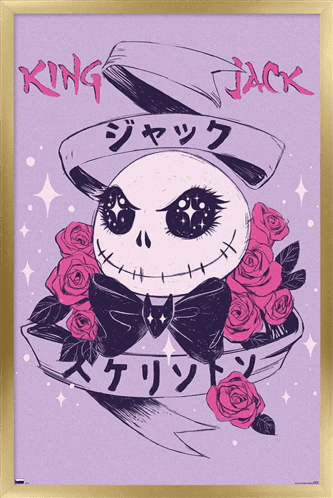 Disney Tim Burton's The Nightmare Before Christmas - Japanese Jack Wall Poster, 22.375" x 34", Framed