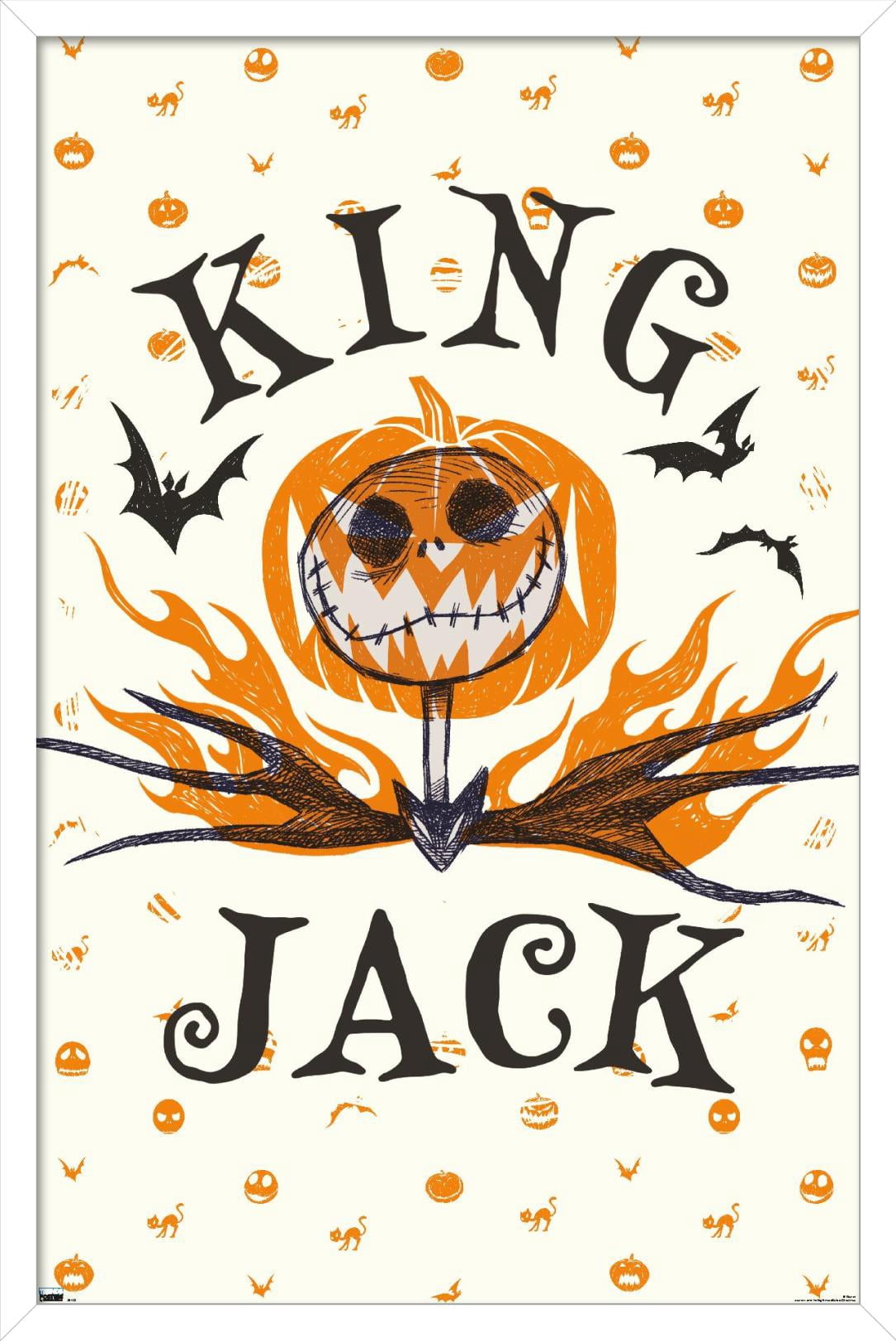 Disney Tim Burton's The Nightmare Before Christmas - King Jack Wall Poster, 14.725" x 22.375", Framed