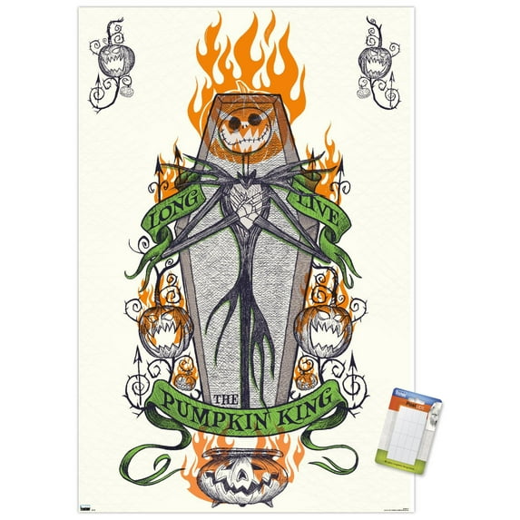 Disney Tim Burton's The Nightmare Before Christmas - Long Live The Pumpkin King Wall Poster, 22.375" x 34"