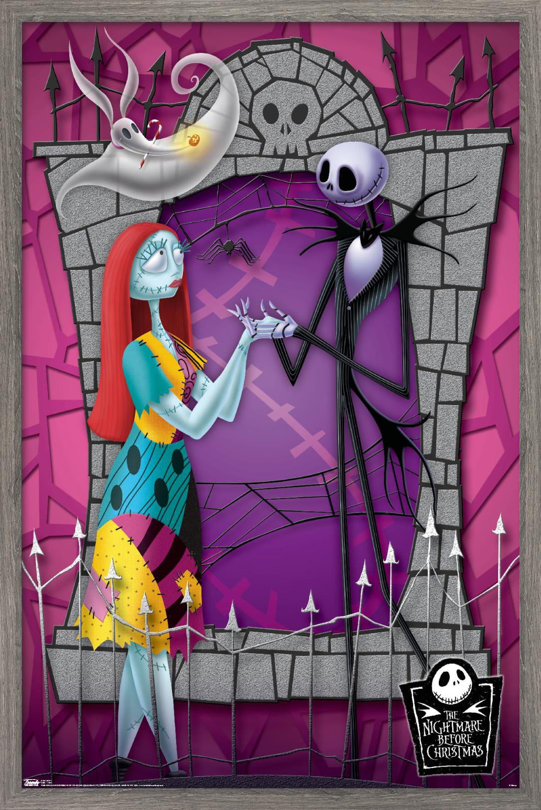 Disney Tim Burton's The Nightmare Before Christmas - Group Sketch Wall  Poster with Push Pins, 14.725 x 22.375 
